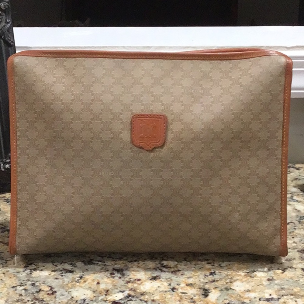 Vintage Celine Macadam Clutch Cosmetic Bag